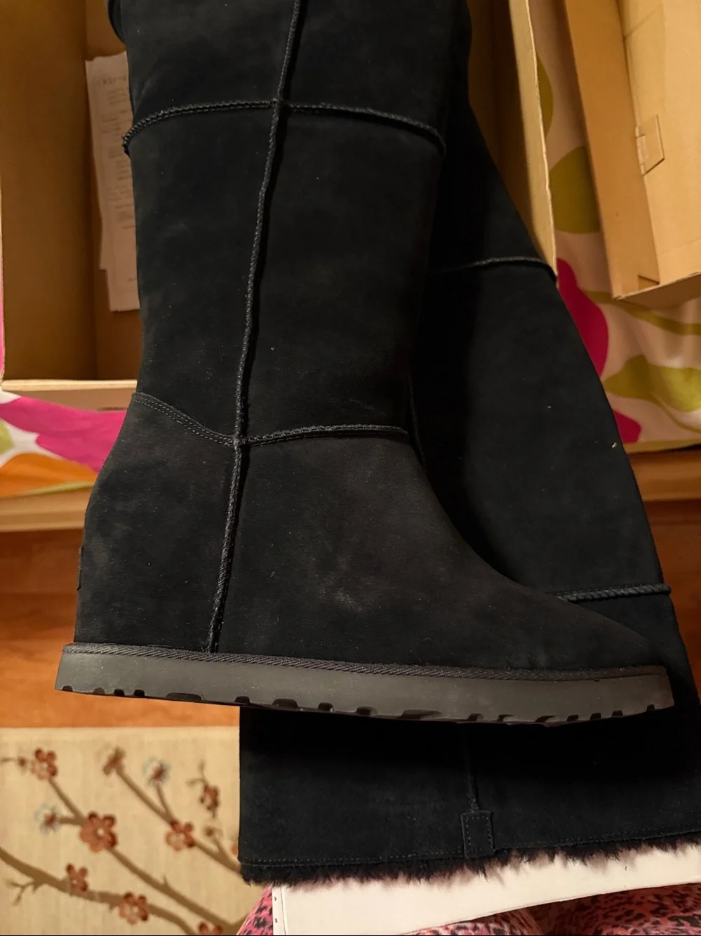 UGG Black Suede Over-the-Knee Boots
